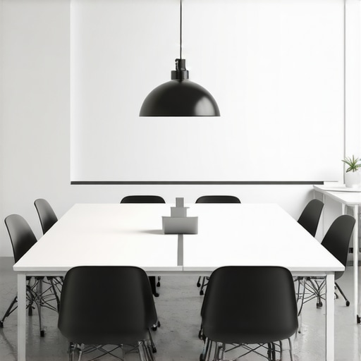 High-tech, adaptable conference room with natural light and innovative features in a startup setting.