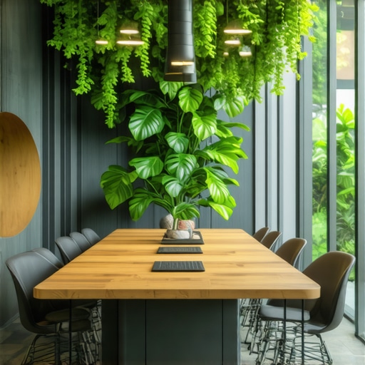 Futuristic coworking space with augmented reality, natural lighting, and modular furniture