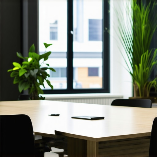 A modern startup conference room with tech and flexible furniture for collaboration