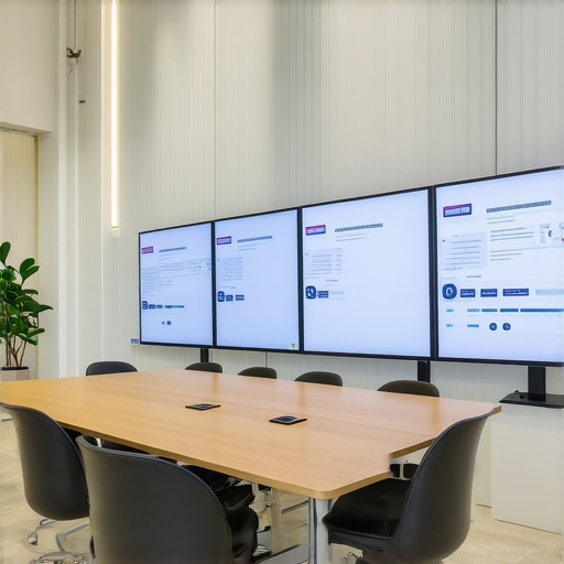 Innovative Startup Conference Room Modern conference room with flexible furniture and digital tech for startups