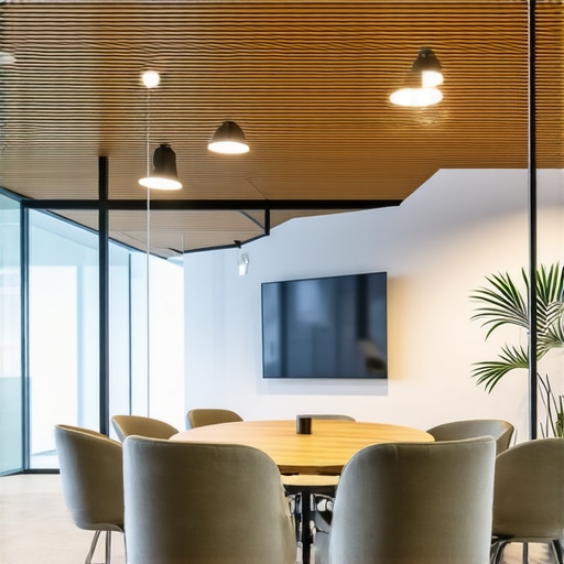A sleek, modern coworking conference room filled with natural light and advanced tech equipment