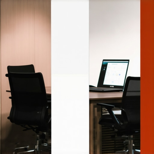 A professional coworking environment with soundproof booths and high-quality microphones for remote meetings.