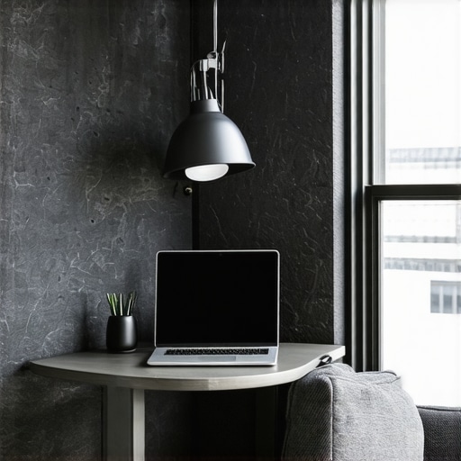 A peaceful nook in a coworking space with a laptop and soundproofing features for calls