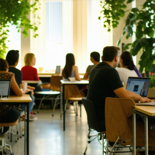 Members engaging in discussions and collaborating in a modern coworking environment.