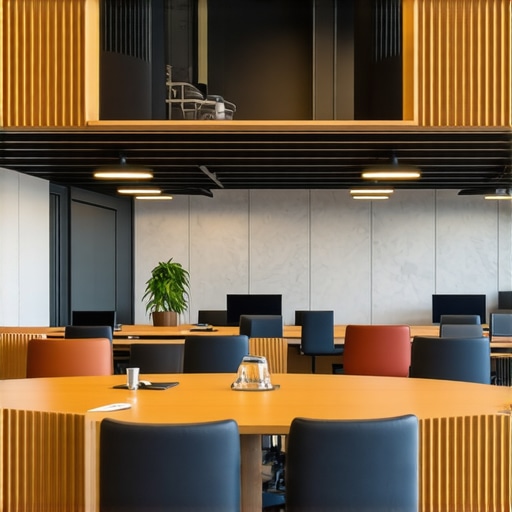 A vibrant coworking space with different zones for teamwork and private meetings, filled with natural light.