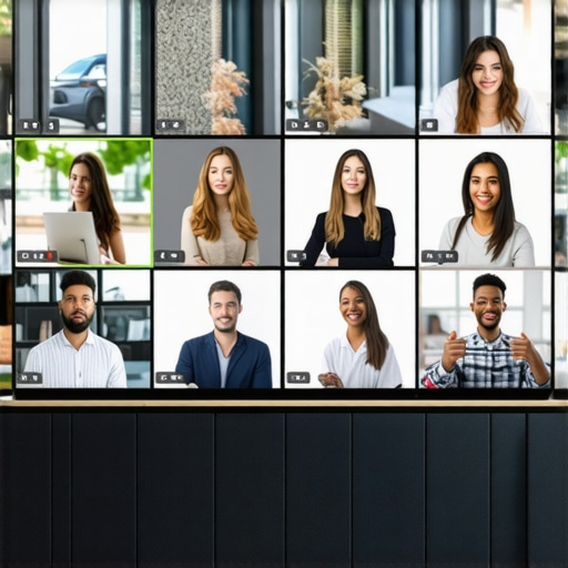 A diverse team on a video conference call discussing project collaboration.