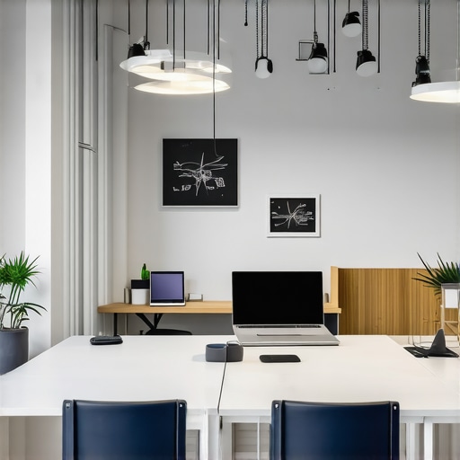 A vibrant coworking space equipped with movable walls, smart whiteboards, and collaborative areas