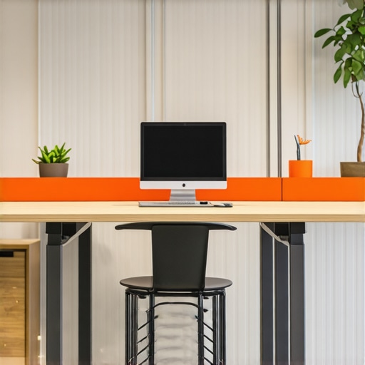 An image showing a modern startup workspace with ergonomic chairs, adjustable desks, and collaborative areas