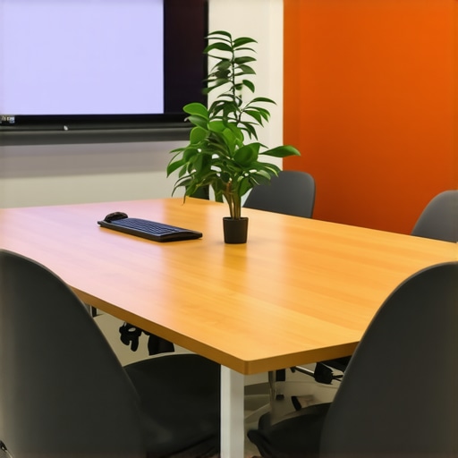 A modern conference room featuring tech tools and ergonomic furniture, designed to inspire startup collaboration
