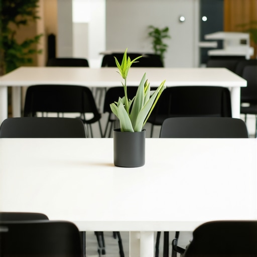 Innovative Coworking Space Design A creative coworking meeting room with flexible furniture and ambient lighting