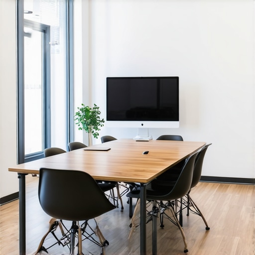 A contemporary, adaptable conference room with tech amenities and vibrant decor