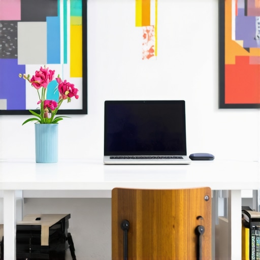 Inviting Coworking Environment Bright and welcoming coworking space with plants, artwork, and open seating.