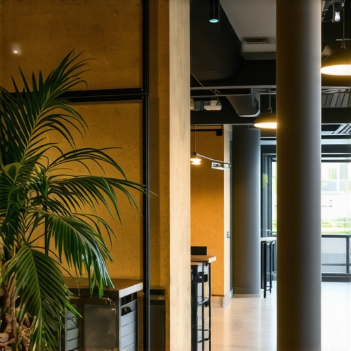 Bright and adjustable lighting setup in a contemporary coworking space.