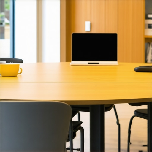A bright, adaptable startup meeting room with ergonomic chairs and advanced technology.