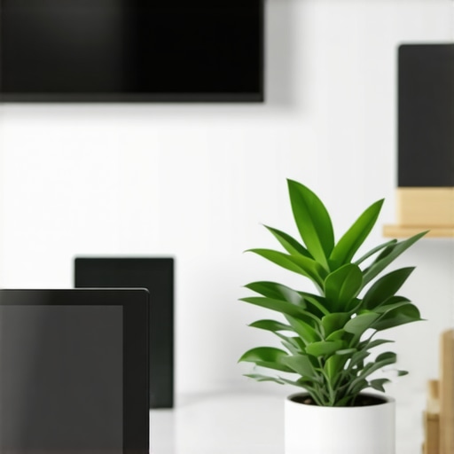 Smart coworking workspace with tech integration A high-tech coworking space with connected devices and automation tools
