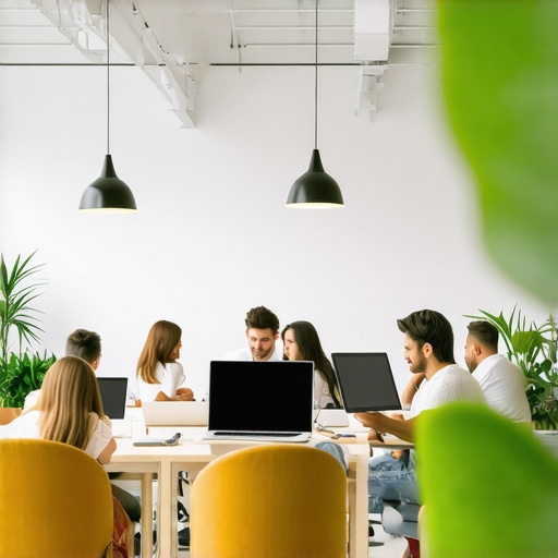  entrepreneurs working together in a well-lit coworking environment