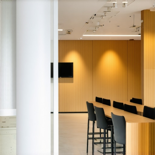 Interior of a professional coworking space with private meeting areas suitable for targeted networking.