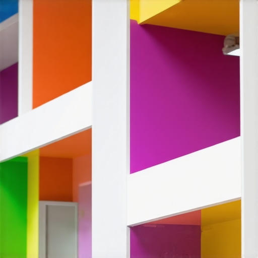 Contemporary coworking space featuring customized signage, vibrant colors, and collaborative zones