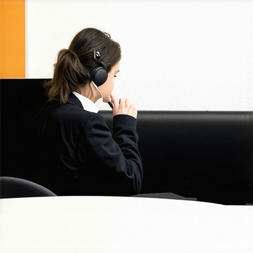 Person speaking on the phone in a quiet, dedicated workspace corner.