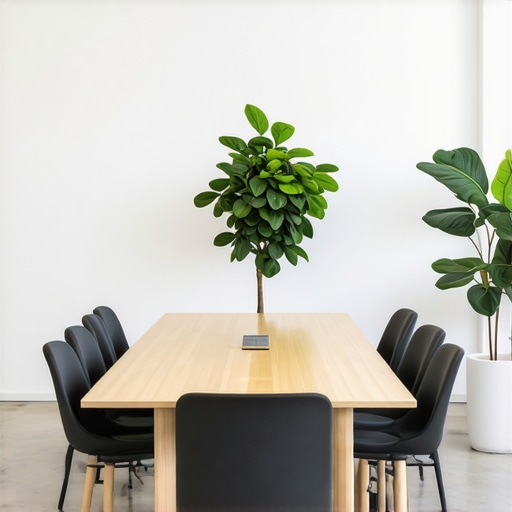 Futuristic coworking conference room with flexible seating and digital screens