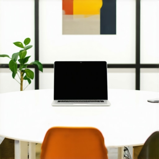A sleek, ergonomic startup conference room equipped with latest technology and comfortable seating