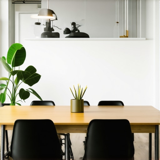 A sleek, well-equipped coworking meeting room with entrepreneurs collaborating