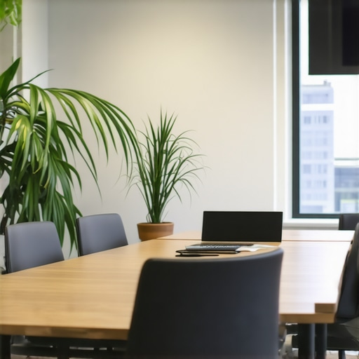 A well-equipped coworking conference room with high-tech features and elegant design