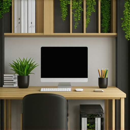 Well-organized home workspace with proper lighting and soundproofing