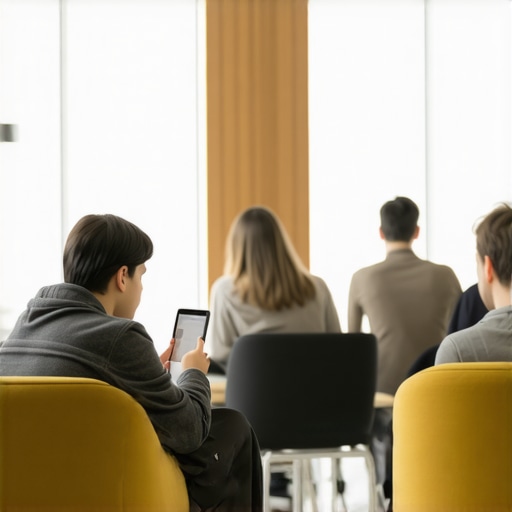 The etiquette of taking a private call in an open lounge