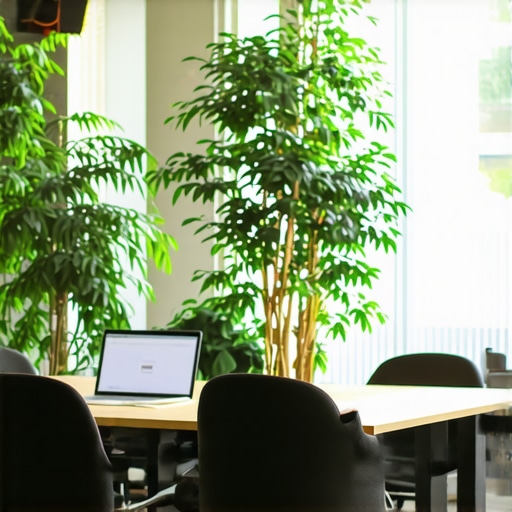 A stylish coworking space set up for hosting industry events with adaptable furniture and professional tech setup.