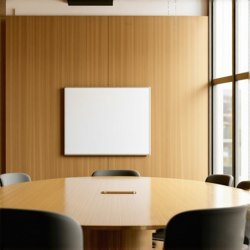 Minimalist conference room designed for startup productivity and acoustic comfort