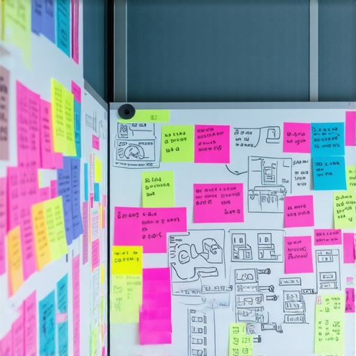 A High-Intensity Startup War Room Setup Startup team war room with whiteboards and sticky notes for strategic planning.