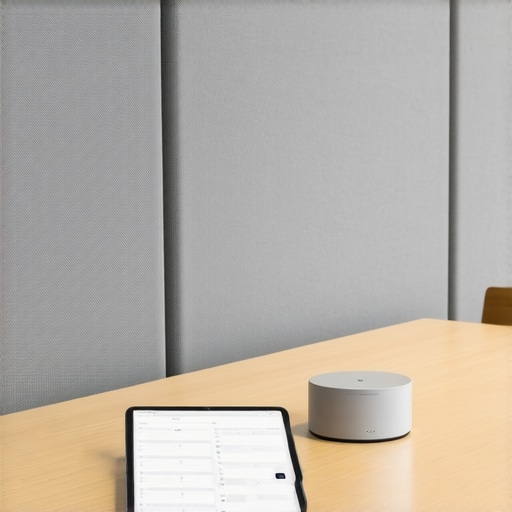Advanced Privacy Tools for Modern Meeting Rooms High-tech acoustic and digital tools used for maintaining privacy in a shared coworking meeting room.
