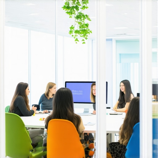 A modern coworking conference room with glass walls and professional privacy features.
