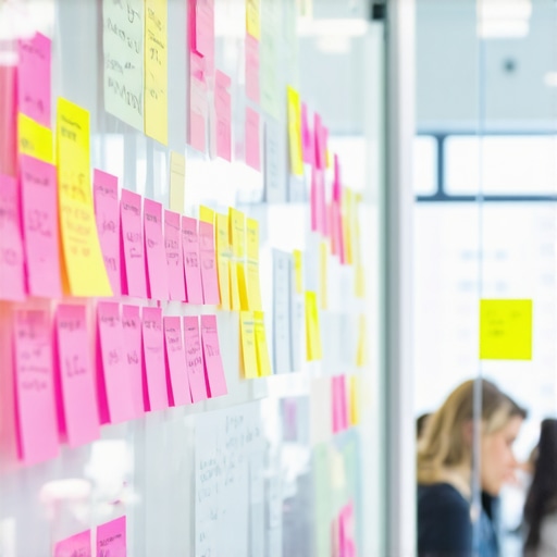 A startup team using a physical war room for intensive product brainstorming and strategy mapping.