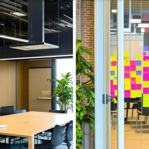 Comparison of sterile corporate office versus vibrant high-ceiling startup coworking environment.