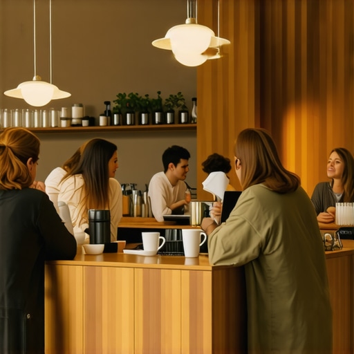 Coworking Social Hub and Kitchen People networking in a modern coworking kitchen area