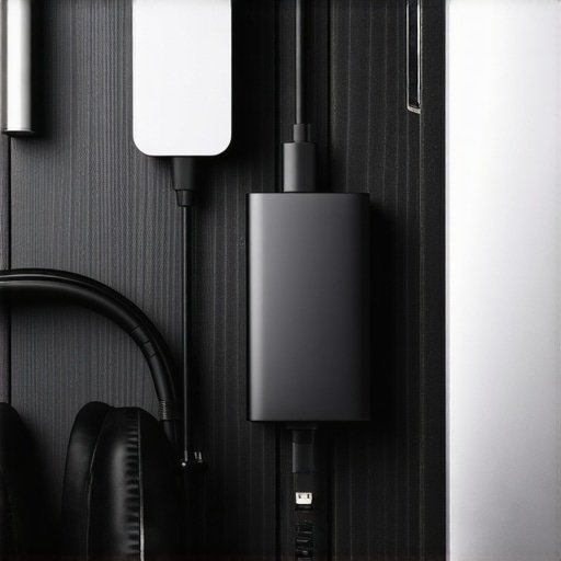 A flat-lay of professional tech tools for meeting room productivity