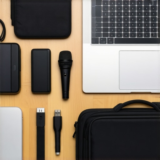 A collection of professional hardware and gadgets for running a startup from a flexible office space.