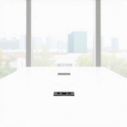 Modern conference room with high-tech adapters and professional lighting for startup meetings.