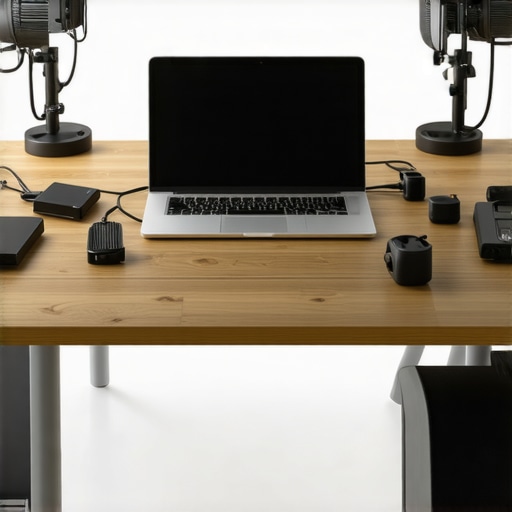 Essential Tech Tools for Modern Conference Rooms A variety of high-end tech tools and adapters on a conference room table