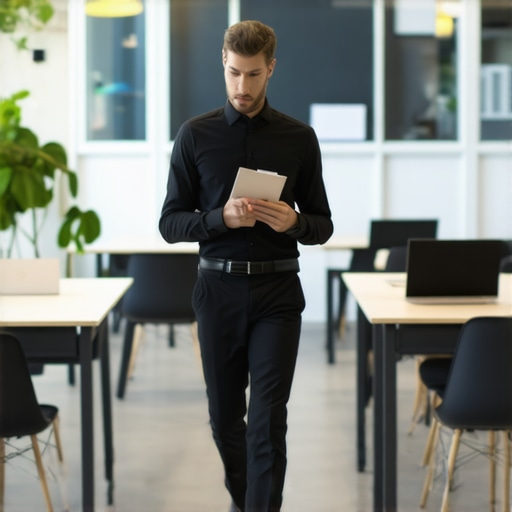 A founder conducting an office audit to measure desk and meeting room usage.