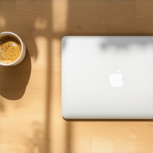 A clean, organized shared desk in a modern coworking office illustrating a minimalist setup.