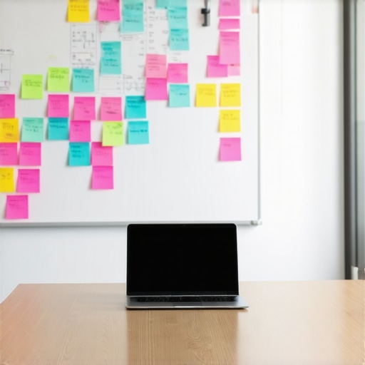 A clean coworking meeting room designed for collaboration with a whiteboard and natural light