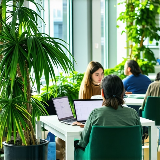 A vibrant and professional coworking space designed for startup growth and team collaboration.