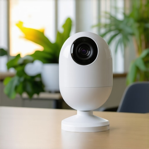 Modern Hybrid Meeting Tools for Startups A 360-degree meeting camera on a conference table representing modern hybrid work tools.