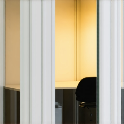 A private soundproof booth for focused work in a modern coworking office.