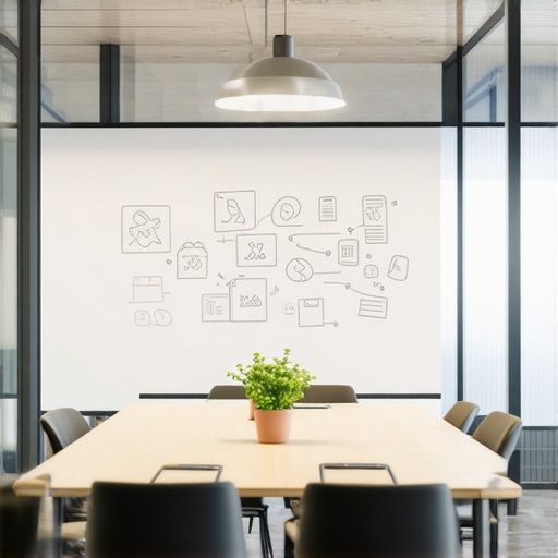 A professional and clean meeting room in a coworking space environment