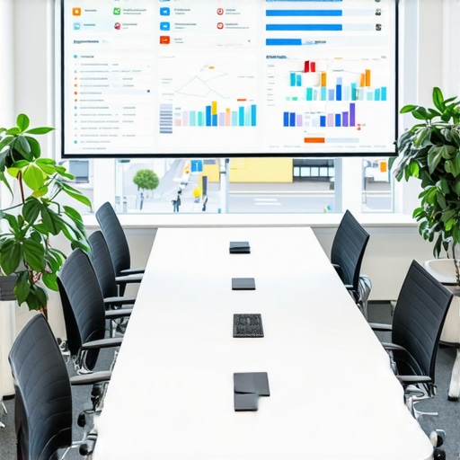 Modern Startup Conference Room Setup A professionally equipped conference room in a local startup hub featuring modern technology and ergonomic design.