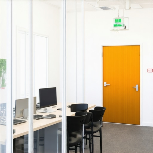 A comparison between a private startup office pod and traditional glass conference rooms.